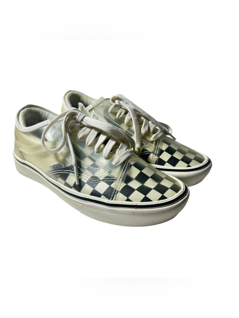 Vans Comfycush Slip Skool 500383 Low Sneakers Checker BW Women 6.5 Men 5 EU 36.5